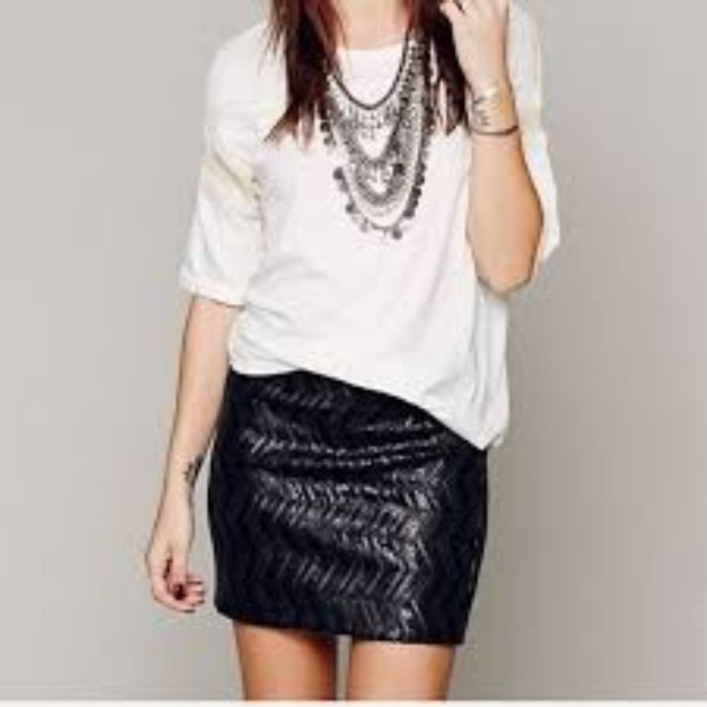 Free People Sequin Mini Skirt